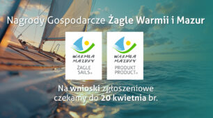 baner z logotypami projektów na tle jeziora z łódką